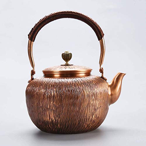 MJMJ Tea Kettle Tea Kettle Tea Pot, Copper Retro Tea Infuser with Insulated Handle, Heat Resistant Tea Kettle for Loose Leaf Tea, for Party Office Home, 1450ml Teapot