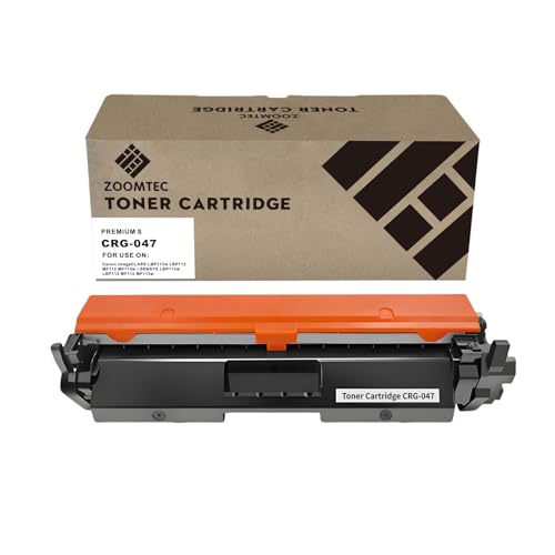 ZOOMTEC CRG-047 CRG 047 Toner Cartridge Compatible for Canon CRG-047 CRG 047 Compatible with Canon imageCLASS LBP113w LBP112 MF112 MF113w i-SENSYS LBP113w LBP112 MF112 MF113w Printer (1x Black)