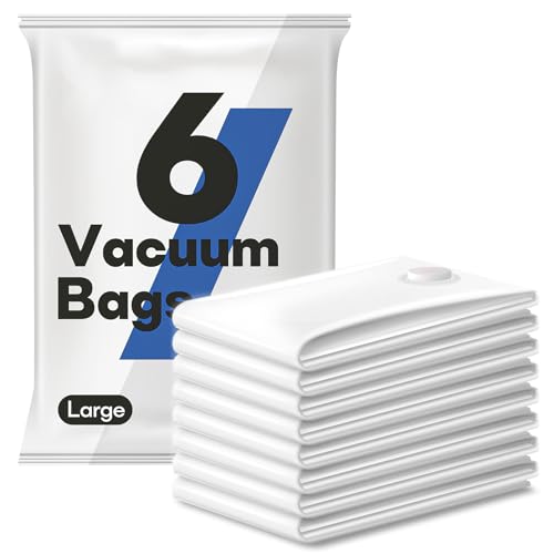 Paquete De 6 Bolsas Grandes De Almacenamiento Al Vacío 80 X 60 Cm , Bolsa De Compresión Reutilizable Para Ahorrar Espacio Para Ropa, Colchón, Manta, Edredones, Almohadas, Edredones, Colchas