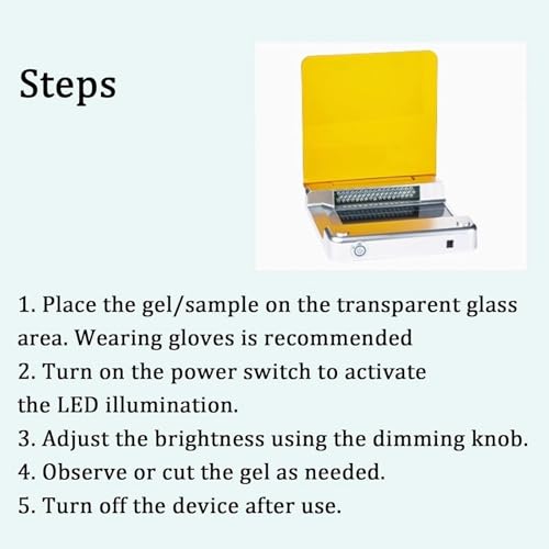 Transiluminador de luz azul, equipo de corte de gel de luz LED de escritorio, área de observación de 70 x 160 mm, brillo ajustable para investigación de laboratorio