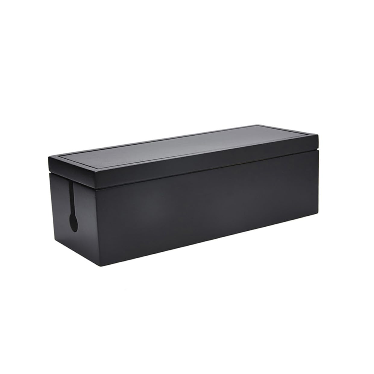 Artibetter Caja de Almacenamiento para Cables Eléctricos y Móviles Diseño Ranurado y Plástico Negro para Gestión de Energía Hogar