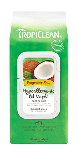 TropiClean Hypoallergenic Cleaning Wipes for Pets, 100ct