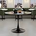 GOKHOMX Tavolo da Pranzo Rotondo 110 cm per 4-6 Persone, Tavolo da Cucina, Bistro, Giardino e Conferenze in Nero immagine