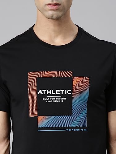 Image of XTEP Training Series, Polyester & Elastane for Better Stretch, Comfort Series, Sports Elastic Performance, Crew Neck Design, Comfort & Elastic Training T-Shirt for Men (White)