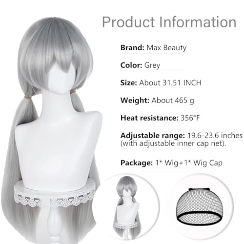 Image of LABEAUTE Unsex Cosplay Wig for Men Woman for Short Straight Cosplay Wig with Bangs for Anime Heat Resistant Hair for Party and Halloween (grey)