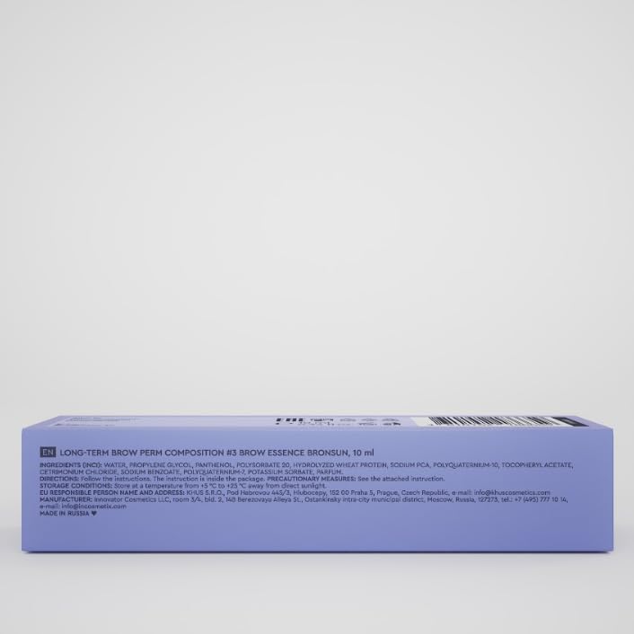 Bronsun Brow Perm #3, Nourishing Lotion for Brow Lamination, Gel, with Panthenol, Hydrolyzed Wheat Protein, Vitamin E, 0.34 fl.oz
