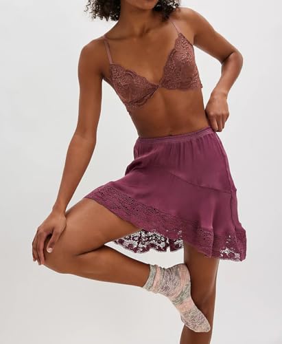 Womens Lace Crochet Trim Boho Knee Length Midi Skirt Y2k Going Out A Line Ruffle Flowy High Rise Swing Half Slip3