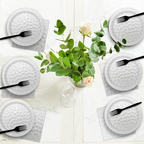 Image of gisgfim 24 Pcs Golf Paper Plates 7 inch Golf Birthday Party Disposable Dessert Plates Supplies Decorations Tableware for Fans Wedding Party Baby Shower Birthday