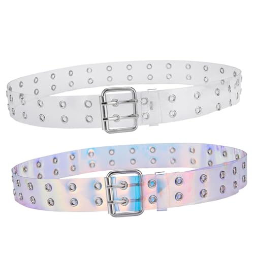 Didiseaon Air Hole Belt Stylish Leather Waist Belt for Men Double Prong Versatile for Jeans Dresses