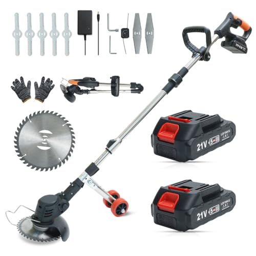 Cordless Weed Wacker with Wheels