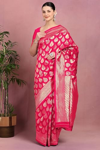 Image of Subham Saree for Woman Silk Cotton Kanjivaram | Soft Daily Wear Golden Zari Sari with Jacquard Blouse Piece