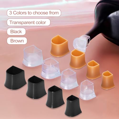Image of 12 Pairs High Heel Caps, Replaceable Rubber Heel Tips Replacement for Women's Shoes, Non-Slip, Durable TPU Heel caps for Boots (XX /XS /S /M, Black /Brown /Clear) - Reduce Noise & Prevent Wear Thin Heels