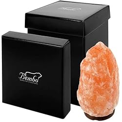 Lamparas De Sal Rosa Del Himalaya Lámpara de Sal Rosa del Himalaya Bembo - (2-3 kg) - Totalmente Natural - Hecha a Mano - Certificado Uno a Uno - Elegante Envase para Regalo Original