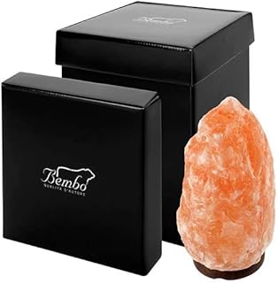 Lampada di Sale Rosa dell'Himalaya Bembo - (2-3 kg) - Completamente Naturale - Lavorata a Mano – Certificate Una ad Una - Confezione Elegante per un Regalo Originale
