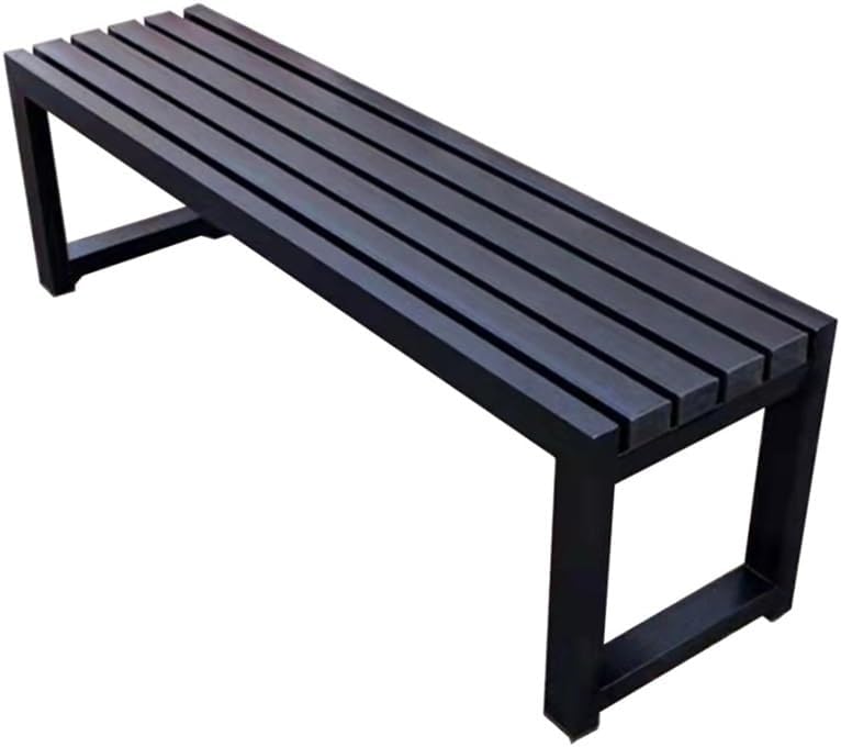 Outdoor Bench, Garden Bench, Outdoor Patio Garden Bench, 40 Inch/47 Inch/59 Inch Metal Steel Outdoor Bench for Garden, Porch, Entrance, Easy to Install Black Patio Bench(Blue,Large)