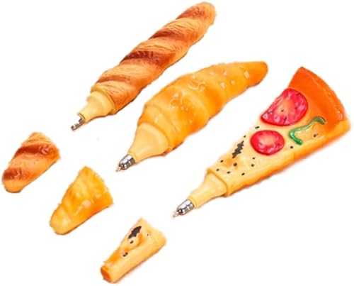 Bolígrafos de tinta negra, punta fina de 0.020 in, con forma de pan de pizza única, bolígrafos pequeños y bonitos, regalo para estudiantes y niños,