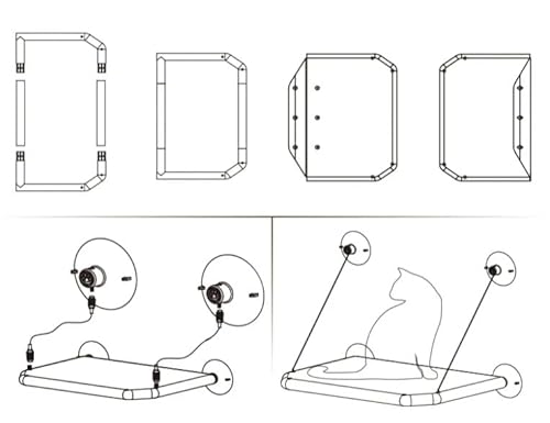 Cama Caminha Rede Suspensa De Janela Para Gatos Com Ventosa