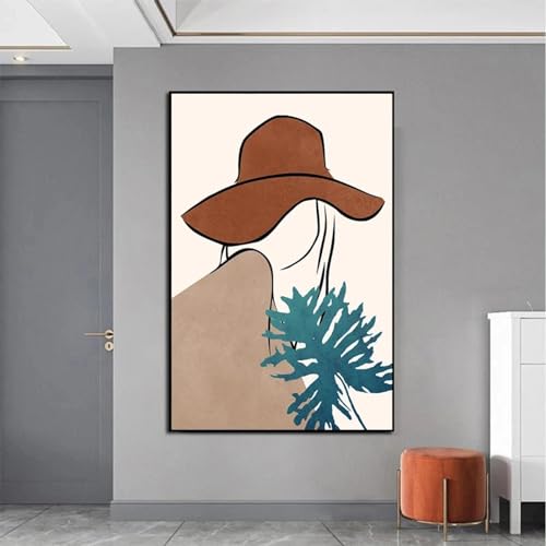Affiches de personnages de lignes abstraites pour sublimer une chambre à coucher simple