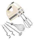 KitchenAid Almond Cream 9 Speed Artisan Hand Mixer with 5 accessories - KHM926