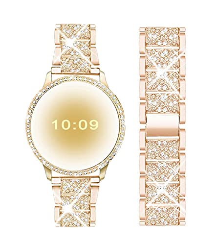 Coque et Bracelet Galaxy Watch 5 40mm Or Rose Métal pour Remplacer le Silicone