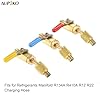 Aupoko Air Conditioning Refrigerant Angled Compact Ball Valve 1/4’’ SAE, R410A R134A R12 R22 AC HVAC and R12 R22 to R134A Shut Valve, Fits for HVAC R12 R22 R502 Charging Hoses AC Refrigerant Tools - 3 #3
