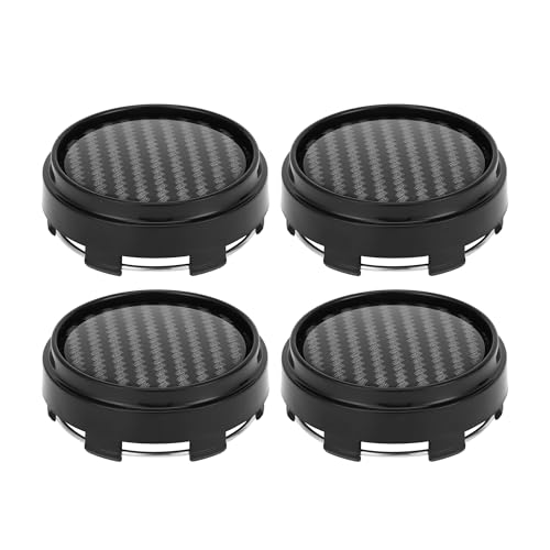 Cache-moyeux 66mm jante Ford plastique noir carbone contre rouille moyeu