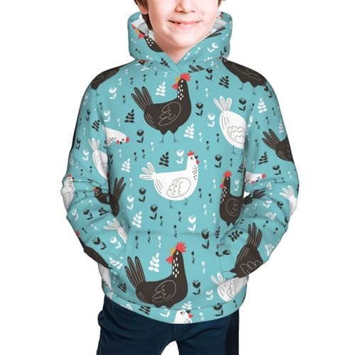 Lovely Roosters Kid Hoodies Boys Sweatshirts Girls Pullover with Pocket3