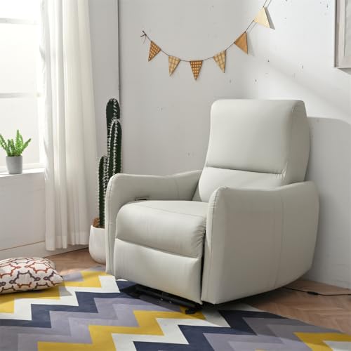 PU Leather Power Recliner Chair, Electric Reclining Armchair for Small