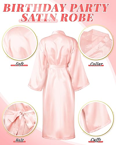 Image of Xtinmee 6 /12 Pcs Women's Long Satin Robes Full Length Sleepwear Silky Bath Robe Kimono Dressing for Wedding Birthday Party