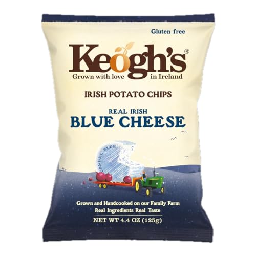 Keogh's Real Irish Blue Cheese Potato Crisps, Gluten Free, 4.4 oz, Pack of 3