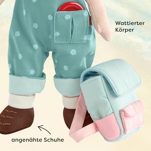 HABA Carmushka Puppe Tilli – 30 cm Stoffpuppe für Kleinkinder – weich, waschbar & leicht anziehbar – ab 18 Monaten – bekannt aus „Mein Knopf, EIN Universum“ – 2013203001