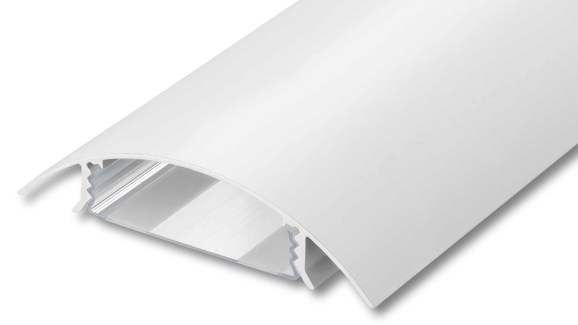 ALUNOVO TV Design RAL9003 - Canaleta para cables (aluminio, 160 x 8 x 2,1 cm, montaje con tornillos o adhesivos), color blanco mate