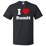 ShirtScope I Love Sumit T Shirt I Heart Sumit Tee 5XL Black