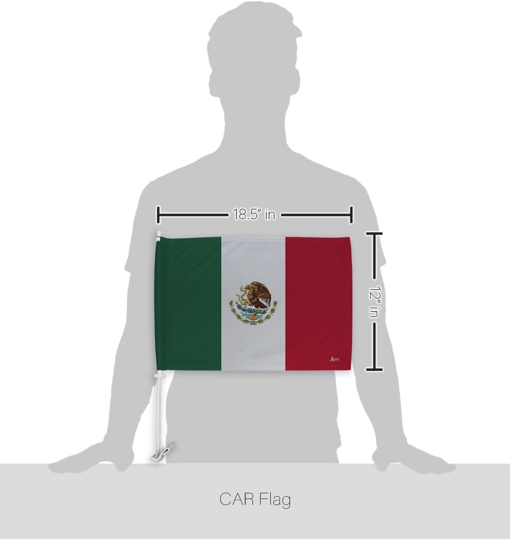 Mexican Car Flags X4 World Cup 2022 32 Country Bandera Para Carros Auto Small Banner For Window Decor Clip Pole Sports Fan Accessories FIFA Outdoor Gifts Football Soccer Mexico Decorations Made In USA