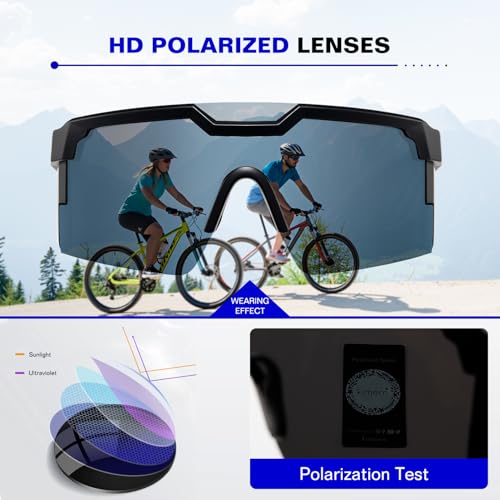 Image of kimorn Z87 Polarized Sport Sunglasses for Men | Wrap around Sport Frame, Polarized Lenses, Driving Fishing Cycling