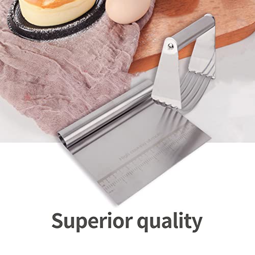 Stainless Steel Dough Blender And Mirror Polished With Measuring Pastry Cutter Nut Pie Biscuit Pizza Dough Cutter And Kneading Blender Multipurpose Baking Tools #TOP3