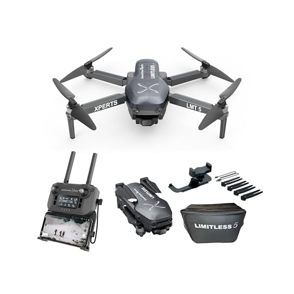 X Pro LIMITLESS 5 Camera Drone for Adults – GPS 4K UHD Drones with Obstacle Avoidance – 3-Axis Gimbal – Auto Return and Follow Mode – Long Flight Time & Control Range – Live Video – FAA RID Compliant