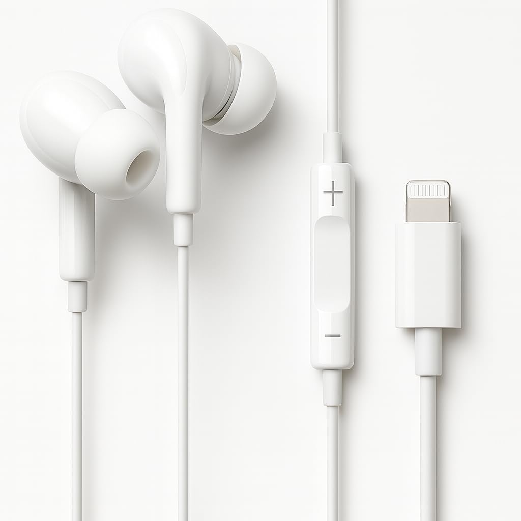 Fone De Ouvido Com Fio Intra Auricular Compativel Com iPhone 14/13/12/11/XR/XS/X/8/SE Microfone integrado Qualidade Premium Compatível Com iOS Compatível Com Lightning