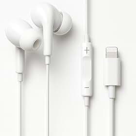 Fone De Ouvido Com Fio Intra Auricular Compativel Com iPhone 14/13/12/11/XR/XS/X/8/SE Microfone integrado Qualidade Premium Compatível Com iOS Compatível Com Lightning