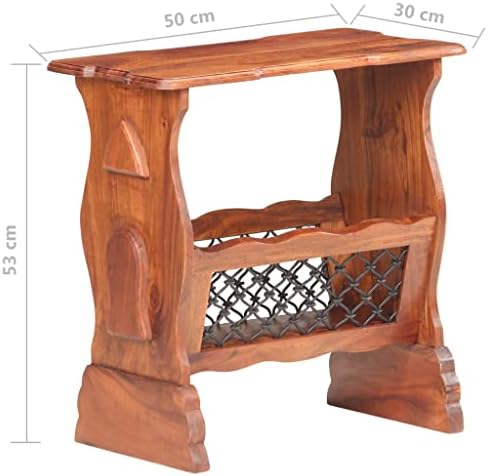 Magazine Rack, File Holder Organiser, Side Table, Coffee Table, Office, Living Room,Bedroom 50x30x53 cm Solid Acacia Wood
