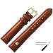 Produktbild MARBURGER Uhrenarmband 18mm Leder Braun Gold Glatt Mit Naht - Montage Set 1001832000220