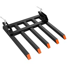 GarveeLife 48 in Bucket Clamp on Debris Forks,2500 LBS Heavy Duty Pallet Forks,Clamp on Pallet Forks with 5 Tines,for Tractor Accessories,Loader Bucket,Skid Steer