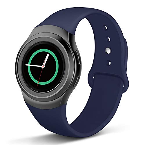 Compatible Gear S2 Band, Soft Silicone Straps Sport Bands Adjustable Replacement Wristband Watch Bracelet for Samsung Gear S2 Smartwatch, Small, Ocean Blue