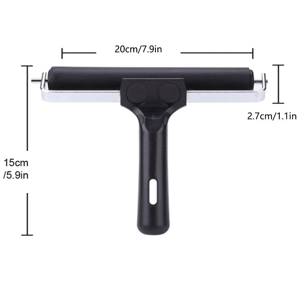 SEIWEI Rodillo de goma de 1/2 piezas, rodillo de goma de 6/10/15/20 cm para herramientas de construcción de cinta antideslizante, estampación de bloques de pintura de tinta