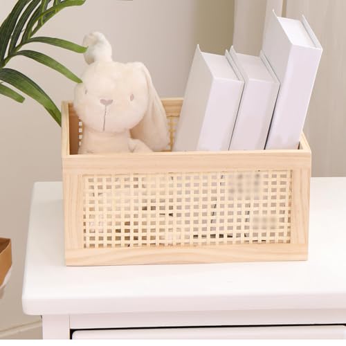 Cesta de almacenamiento de madera resistente para acabar con la falta de espacio en armario 6