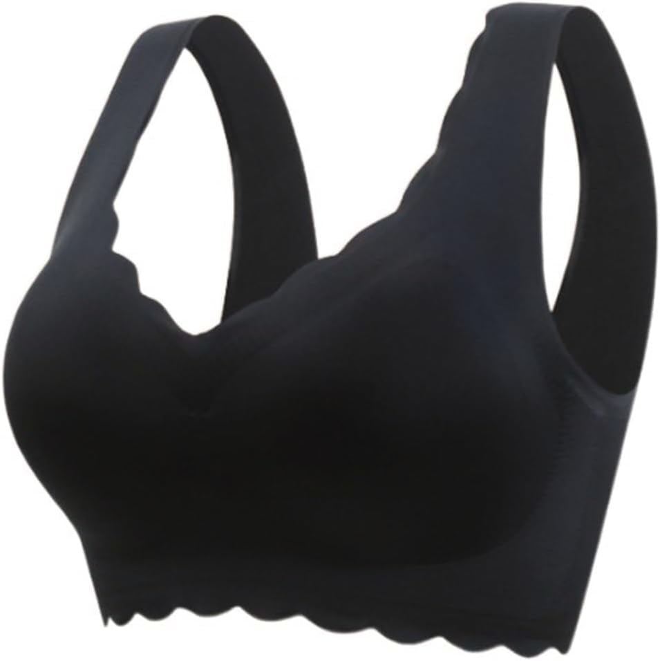 Brassière de sport sans armature anti-irritation soutien-gorge sommeil noir
