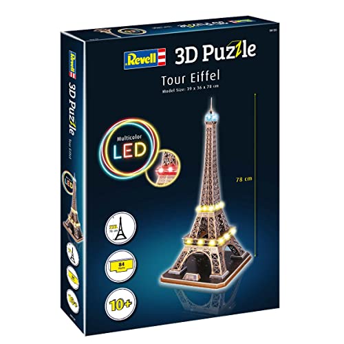 Revell Eiffel Tower Led Light Up Large 3D Puzzles For Adults And Kids Ages 10 Years And Up Arts Crafts Building - 84 Pieces #TOP6