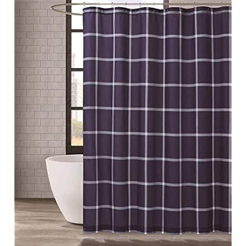Truly Soft Truly Soft-72 Microfiber Square Shower Curtain-Printed Windowpane Collection Cover
