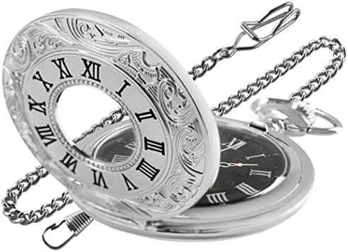Tiong Antique Steampunk Quartz Pocket Watch Pendant Necklace Chain Gift Men, Pocket Watch Men's Quartz Pocket Watch Strap Gift Box