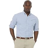 Hemdschwanz-Saum. Polo Ralph Lauren Big & Tall Long Sleeve Plaid Oxford Shirt - Blau - 3X